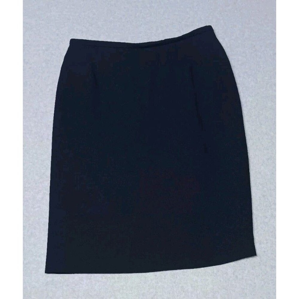 Evan Picone Petites Pencil Midi Skirt 12 Midnight Blue Quiet Luxury Old Money - Picture 1 of 12
